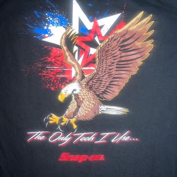 Vintage Snap-On Tools Eagle USA Flag T-Shirt Eagle Sz Large - Picture 4 of 5